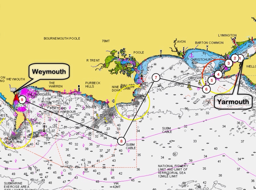 Round Britain in Dawn Treader - Yarmouth to Weymouth